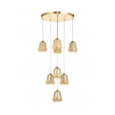 Avizemoda Venita 8 li Bal+Beyaz Çift Camlı Salon Oturma Odası Modern Sarkıt Avize - (Gold Kaplama)