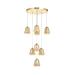 Avizemoda Venita 8 li Bal+Beyaz Çift Camlı Salon Oturma Odası Modern Sarkıt Avize - (Gold Kaplama)