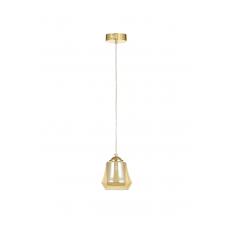Avizemoda Venita Tekli Bal+Beyaz Çift Camlı Salon Oturma Odası Modern Sarkıt Avize - (Gold Kaplama)
