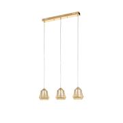 Avizemoda Venita 3 lü Yemek Masası Üstü Bal+Beyaz Çift Camlı Modern Sarkıt Avize - (Gold Kaplama)
