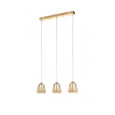 Avizemoda Venita 3 lü Yemek Masası Üstü Bal+Beyaz Çift Camlı Modern Sarkıt Avize - (Gold Kaplama)