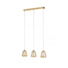 Avizemoda Venita 3 lü Yemek Masası Üstü Bal+Beyaz Çift Camlı Modern Sarkıt Avize - (Gold Kaplama)