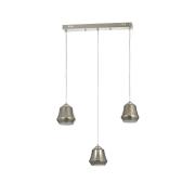 Avizemoda Venita 3 lü Yemek Masası Üstü Füme+Beyaz Çift Camlı Modern Sarkıt Avize - (Krom Kaplama)