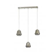 Avizemoda Venita 3 lü Yemek Masası Üstü Füme+Beyaz Çift Camlı Modern Sarkıt Avize - (Krom Kaplama)