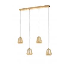Avizemoda Venita 4 lü Yemek Masası Üstü Bal+Beyaz Çift Camlı Modern Sarkıt Avize - (Gold Kaplama)