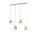 Avizemoda Venita 4 lü Yemek Masası Üstü Bal+Beyaz Çift Camlı Modern Sarkıt Avize - (Gold Kaplama)