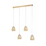 Avizemoda Venita 4 lü Yemek Masası Üstü Bal+Beyaz Çift Camlı Modern Sarkıt Avize - (Gold Kaplama)