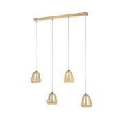 Avizemoda Venita 4 lü Yemek Masası Üstü Bal+Beyaz Çift Camlı Modern Sarkıt Avize - (Gold Kaplama)
