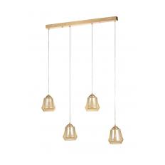 Avizemoda Venita 4 lü Yemek Masası Üstü Bal+Beyaz Çift Camlı Modern Sarkıt Avize - (Gold Kaplama)