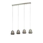Avizemoda Venita 4 lü Yemek Masası Üstü Füme+Beyaz Çift Camlı Modern Sarkıt Avize - (Krom Kaplama)
