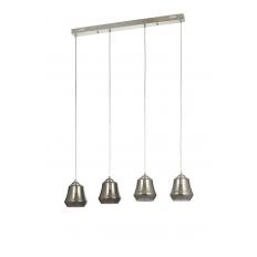 Avizemoda Venita 4 lü Yemek Masası Üstü Füme+Beyaz Çift Camlı Modern Sarkıt Avize - (Krom Kaplama)