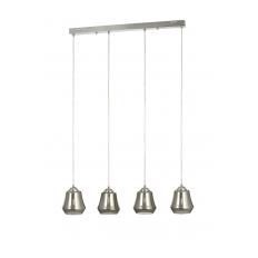 Avizemoda Venita 4 lü Yemek Masası Üstü Füme+Beyaz Çift Camlı Modern Sarkıt Avize - (Krom Kaplama)