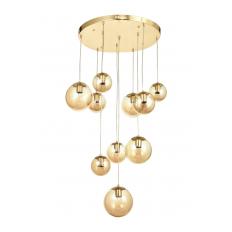 Avizemoda Pigaro 10 lu Bal Renk Camlı Salon Oturma Odası Modern Sarkıt Avize - (Gold Kaplama)