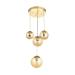 Avizemoda Pigaro 4 lü Bal Renk Camlı Salon Oturma Odası Modern Sarkıt Avize - (Gold Kaplama)