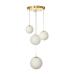 Avizemoda Pigaro 4 lü Beyaz Renk Camlı Salon Oturma Odası Modern Sarkıt Avize - (Gold Kaplama)