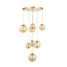 Avizemoda Pigaro 8 li Bal Renk Camlı Salon Oturma Odası Modern Sarkıt Avize - (Gold Kaplama)