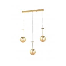 Avizemoda Pigaro 3 lü Yemek Masası Üstü Bal Renk Camlı Modern Sarkıt Avize - (Gold Kaplama)