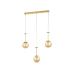 Avizemoda Pigaro 3 lü Yemek Masası Üstü Bal Renk Camlı Modern Sarkıt Avize - (Gold Kaplama)
