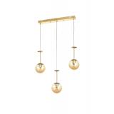 Avizemoda Pigaro 3 lü Yemek Masası Üstü Bal Renk Camlı Modern Sarkıt Avize - (Gold Kaplama)