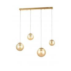 Avizemoda Pigaro 4 lü Yemek Masası Üstü Bal Renk Camlı Modern Sarkıt Avize - (Gold Kaplama)