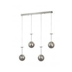 Avizemoda Pigaro 4 lü Yemek Masası Üstü Füme Renk Camlı Modern Sarkıt Avize - (Krom Kaplama)