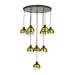 Avizemoda Side 10 lu Gold Camlı Salon Oturma Odası Modern Sarkıt Avize - (Siyah Kasa)
