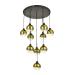 Avizemoda Side 10 lu Gold Camlı Salon Oturma Odası Modern Sarkıt Avize - (Siyah Kasa)