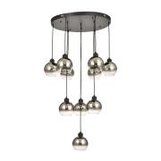 Avizemoda Side 10 lu Krom Camlı Salon Oturma Odası Modern Sarkıt Avize - (Siyah Kasa)