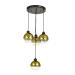 Avizemoda Side 4 lü Gold Camlı Salon Oturma Odası Modern Sarkıt Avize - (Siyah Kasa)
