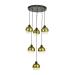 Avizemoda Side 6 lı Gold Camlı Salon Oturma Odası Modern Sarkıt Avize - (Siyah Kasa)