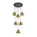 Avizemoda Side 6 lı Gold Camlı Salon Oturma Odası Modern Sarkıt Avize - (Siyah Kasa)