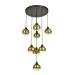 Avizemoda Side 8 li Gold Camlı Salon Oturma Odası Modern Sarkıt Avize - (Siyah Kasa)