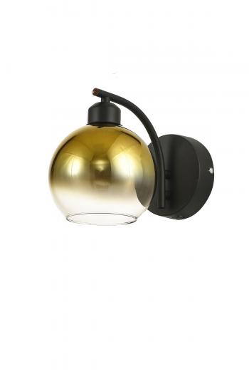 Avizemoda Side Aplik Gold Camlı Salon Oturma Odası Modern APLİK - (Siyah Kasa)