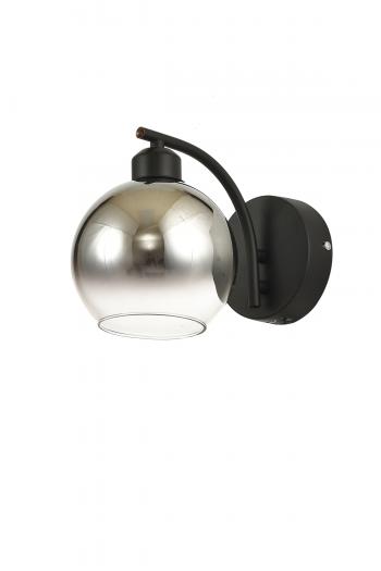 Avizemoda Side Aplik Krom Camlı Salon Oturma Odası Modern APLİK - (Siyah Kasa)