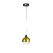 Avizemoda Side Tekli Gold Camlı Salon Oturma Odası Modern Sarkıt Avize - (Siyah Kasa)