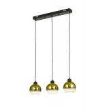 Avizemoda Side 3 lü Yemek Masası Üstü Gold Camlı Modern Sarkıt Avize - (Siyah Kasa)
