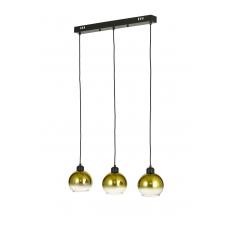 Avizemoda Side 3 lü Yemek Masası Üstü Gold Camlı Modern Sarkıt Avize - (Siyah Kasa)