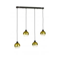 Avizemoda Side 4 lü Yemek Masası Üstü Gold Camlı Modern Sarkıt Avize - (Siyah Kasa)