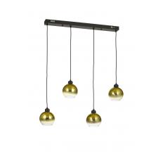 Avizemoda Side 4 lü Yemek Masası Üstü Gold Camlı Modern Sarkıt Avize - (Siyah Kasa)