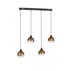 Avizemoda Side 4 lü Yemek Masası Üstü Kahve Camlı Modern Sarkıt Avize - (Siyah Kasa)
