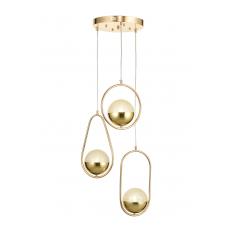 Avizemoda Serra 3'lü Akrilik Toplu Salon Oturma Odası Modern Sarkıt Avize - Gold Kaplama