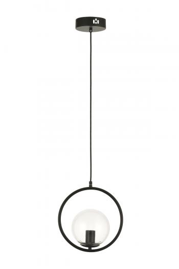 Avizemoda Serra Çember Şeffaf Camlı Salon Oturma Odası Modern Sarkıt Avize - Siyah