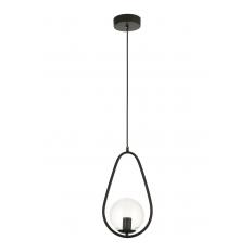 Avizemoda Serra Oval Şeffaf Camlı Salon Oturma Odası Modern Sarkıt Avize - Siyah
