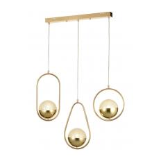 Avizemoda Serra 3'lü Yemek Masası Üstü Akrilik Toplu Salon Oturma Odası Modern Sarkıt Avize - Gold