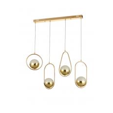 Avizemoda Serra 4'lü Yemek Masası Üstü Akrilik Toplu Salon Oturma Odası Modern Sarkıt Avize - Gold
