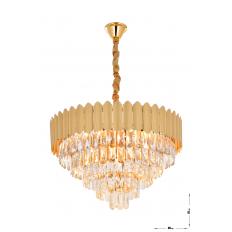 Avizemoda Rossa 60'Lık Kristal Prizma Taşlı Lüks Avize - (Sarı Yaldız Renk)