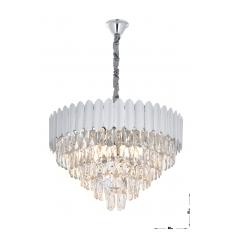 Avizemoda Rossa 60'Lık Kristal Prizma Taşlı Lüks Avize - (Gümüş Yaldız Renk)