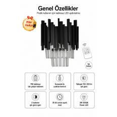 Sima Kristal Taşlı Lüks PİLLİ KUMANDALI Aplik - (Siyah)
