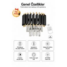 Palmira Prizma Kesim Kristal Taşlı PİLLİ KUMANDALI Lüks Aplik - ( Siyah - Gold)