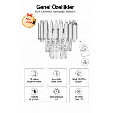 Palmira Prizma Kesim Kristal Taşlı PİLLİ KUMANDALI Lüks Aplik - ( Gümüş - Yaldız )